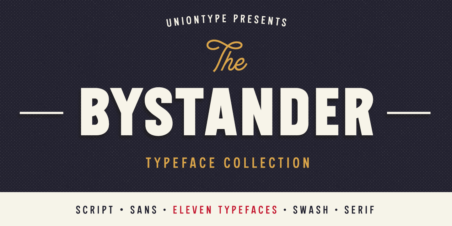 Beispiel einer The Bystander Collection Serif Medium-Schriftart